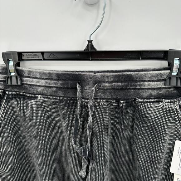 SPLENDID NWT Mineral Wash Waffle Knit Drawstring Shorts in Black  // XS - Picture 6 of 10